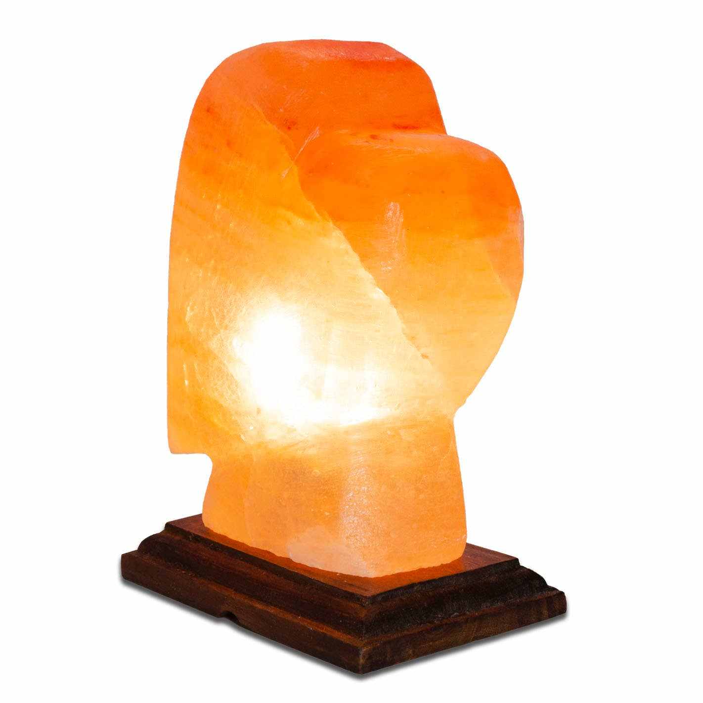 Heart Shaped Salt Lamp - 10" avg. - Cord, Bulb, Dimmer