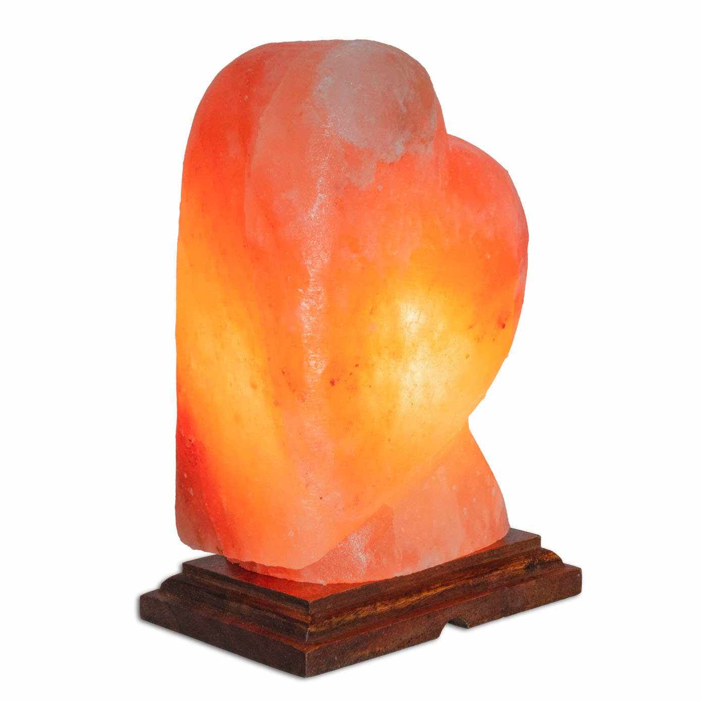 Heart Shaped Salt Lamp  - 10" avg. - Cord, Bulb, Dimmer
