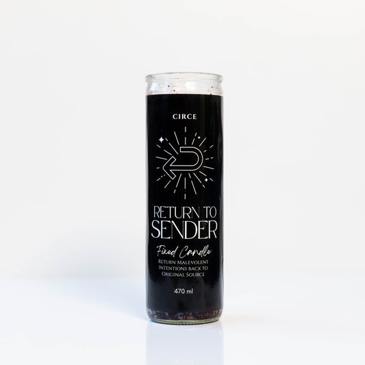 Return to Sender Fixed Candle – 7 Day Prayer Candle for Protection, Reversal & Energy Clearing | Dressed Candle with Herbs & Oils