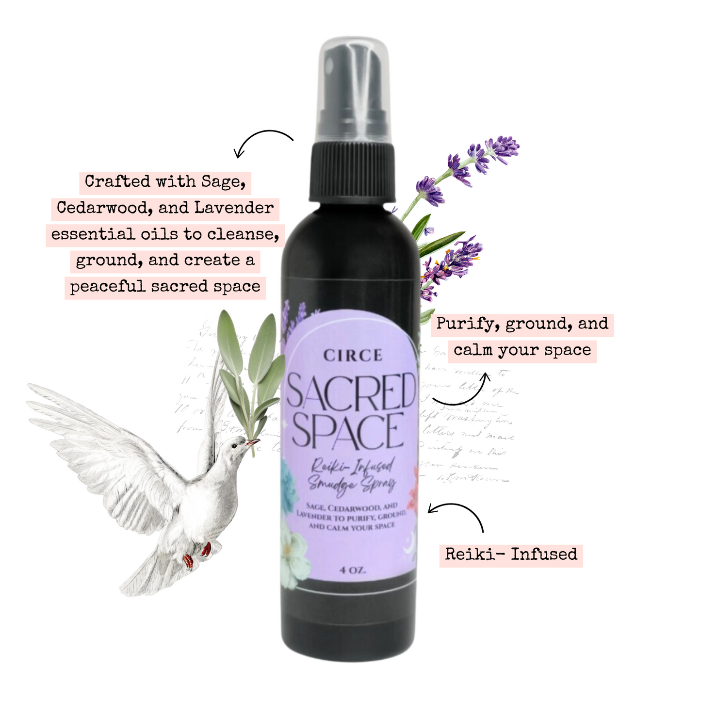 Sacred Space Smudge Spray 4 oz.