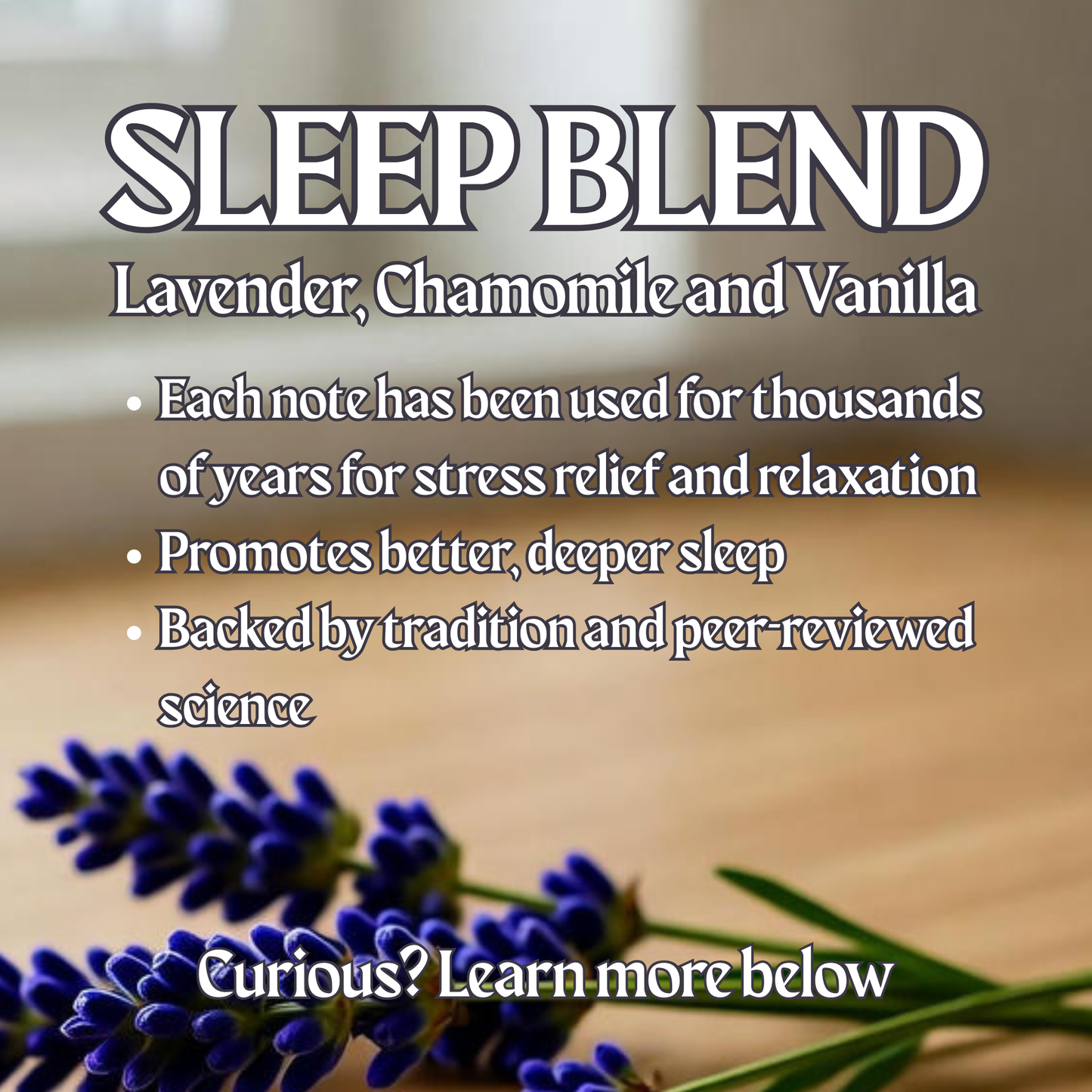 Sleep Blend Soy Wax Candle - Lavender, Chamomile, and Vanilla
