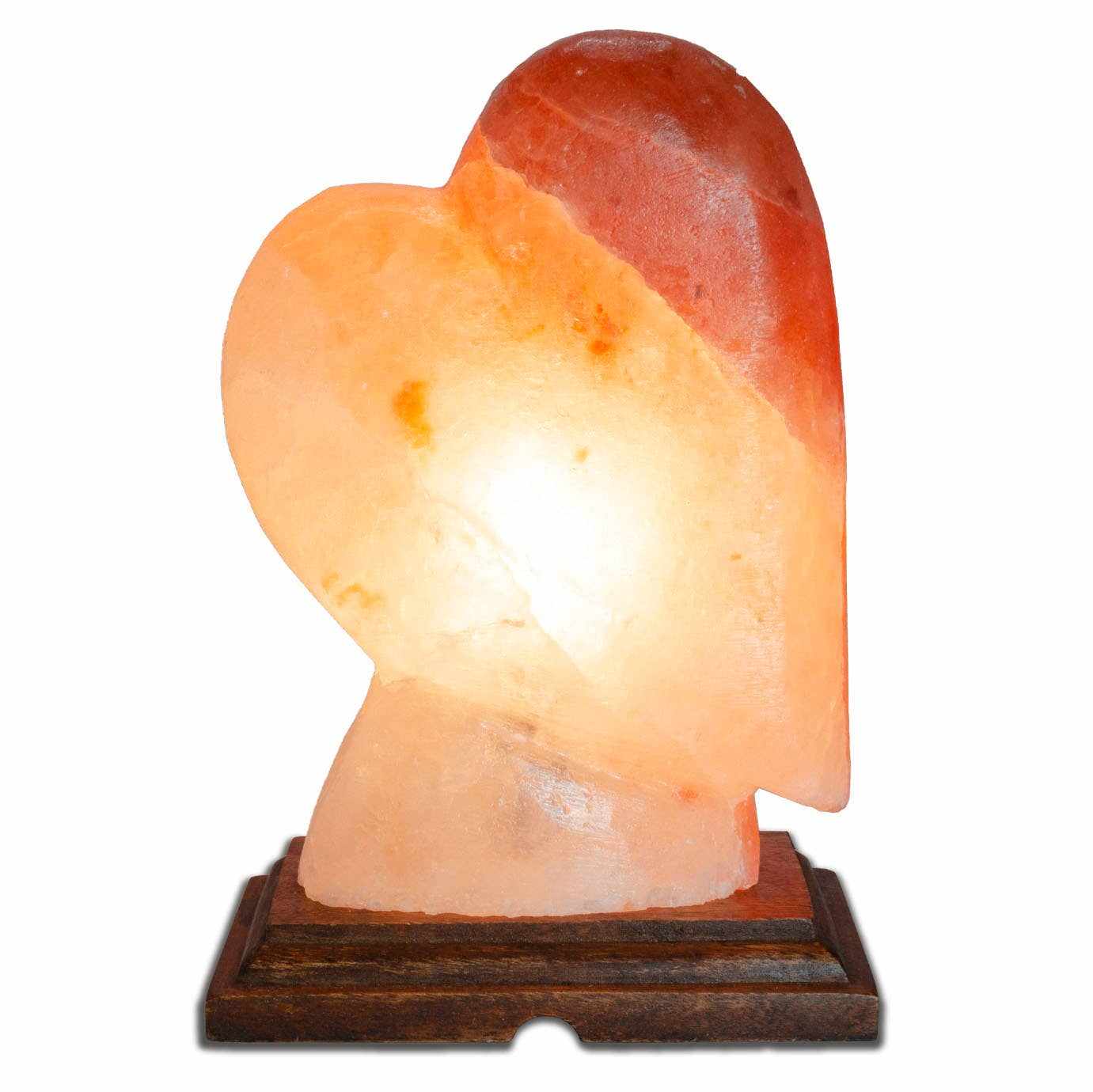 Heart Shaped Salt Lamp  - 10" avg. - Cord, Bulb, Dimmer