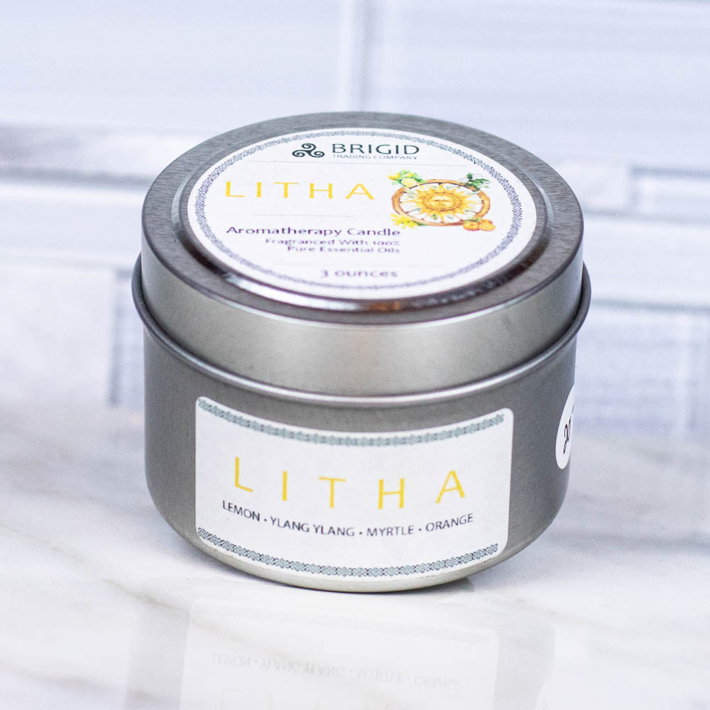 Litha Soy Wax Candle - Lemon, Sweet Orange, Myrtle, and Ylang Ylang