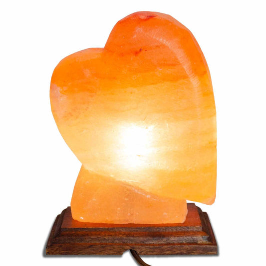 Heart Shaped Salt Lamp  - 10" avg. - Cord, Bulb, Dimmer