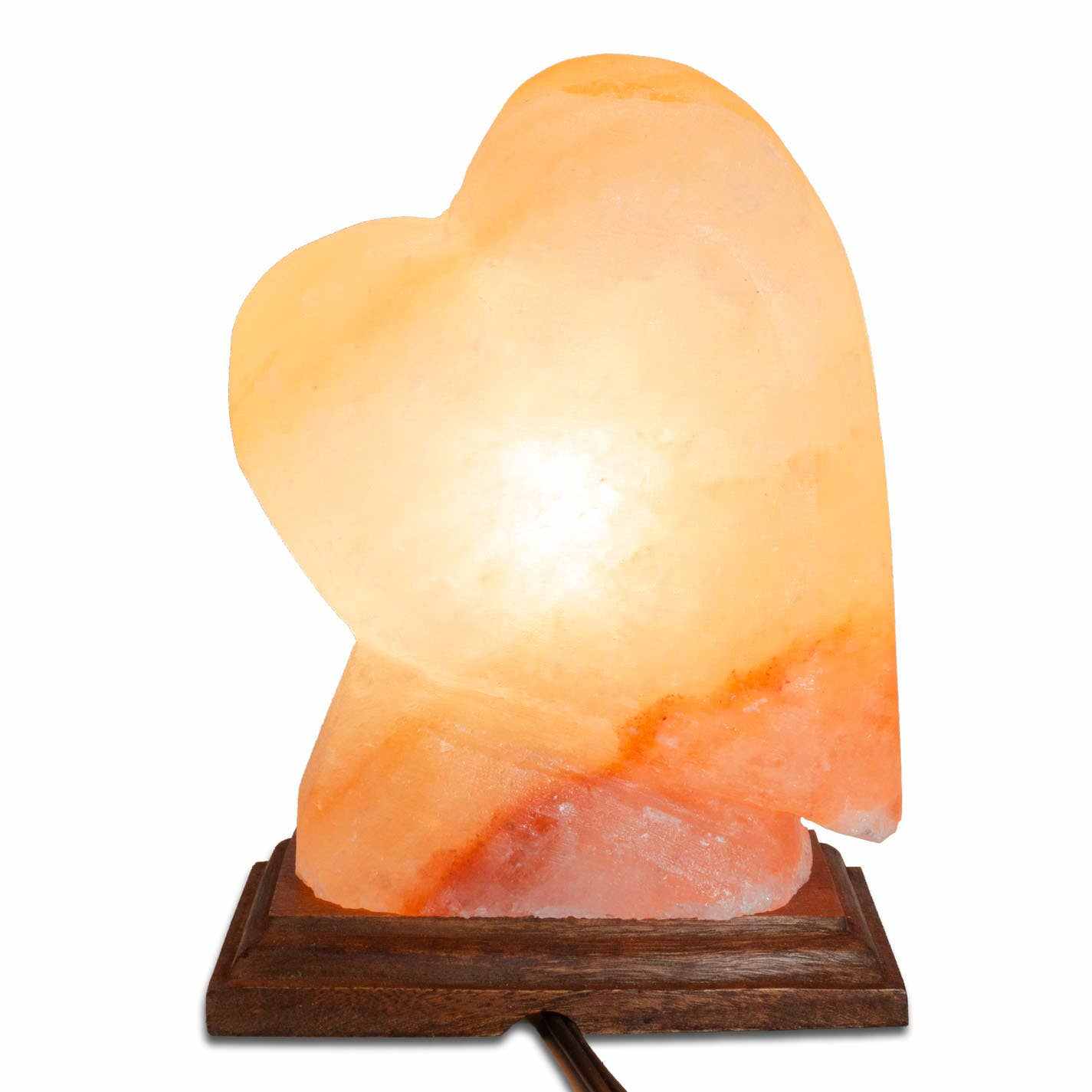 Heart Shaped Salt Lamp  - 10" avg. - Cord, Bulb, Dimmer