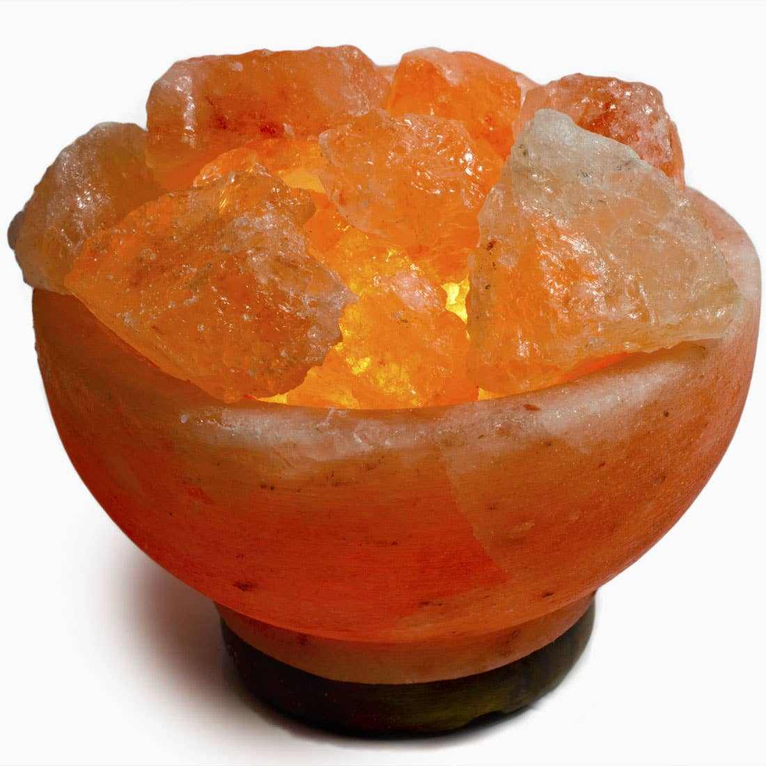 Fire Bowl w/ Chunks Salt Lamp  - 7" avg. -Cord, Bulb, Dimmer