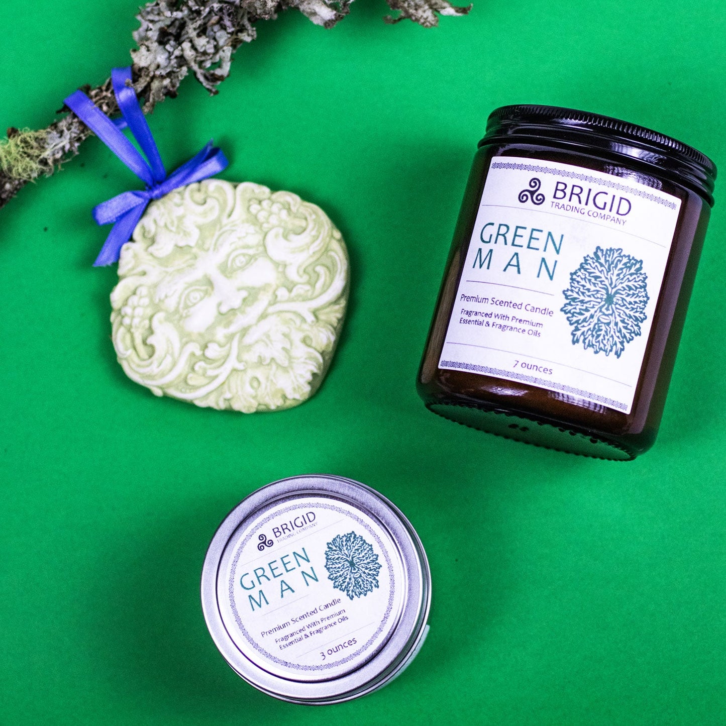 Green Man Soy Wax Candle - Moss, Rainwater, Old Growth Forests, and White Musk